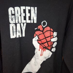 Green Day Graphic Black Long Sleeve Sweat Shirt M